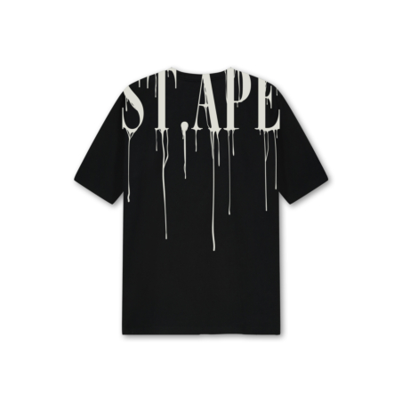 The back of Saint Ape's Drip Ape Comfort Fit Black print t-shirt on a plain white background
